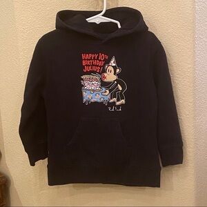 SMALL PAUL Black 2005 "Happy 10th Birthday Julius!" Graphic Hoodie-4 Yrs-Unisex